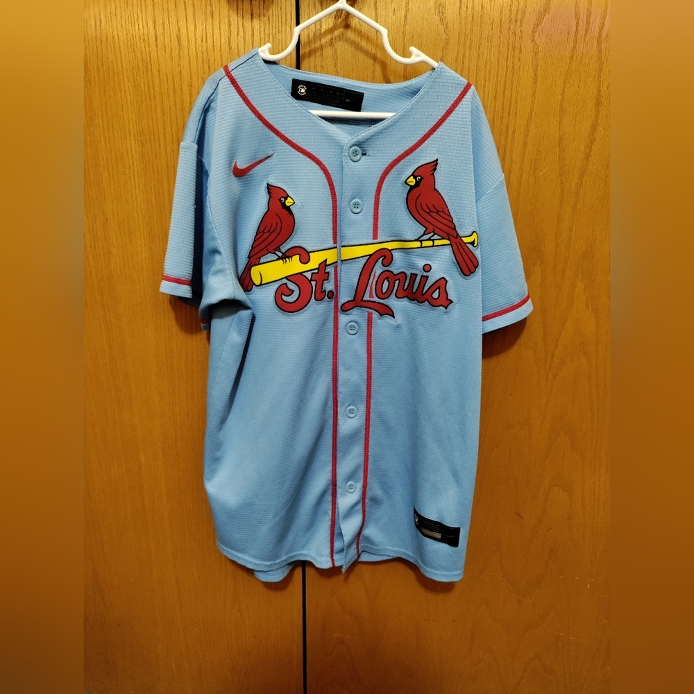 YADIER MOLINA NIKE ST LOUIS CARDINALS YOUTH LIGHT BLUE ALTERNATE JERSEY